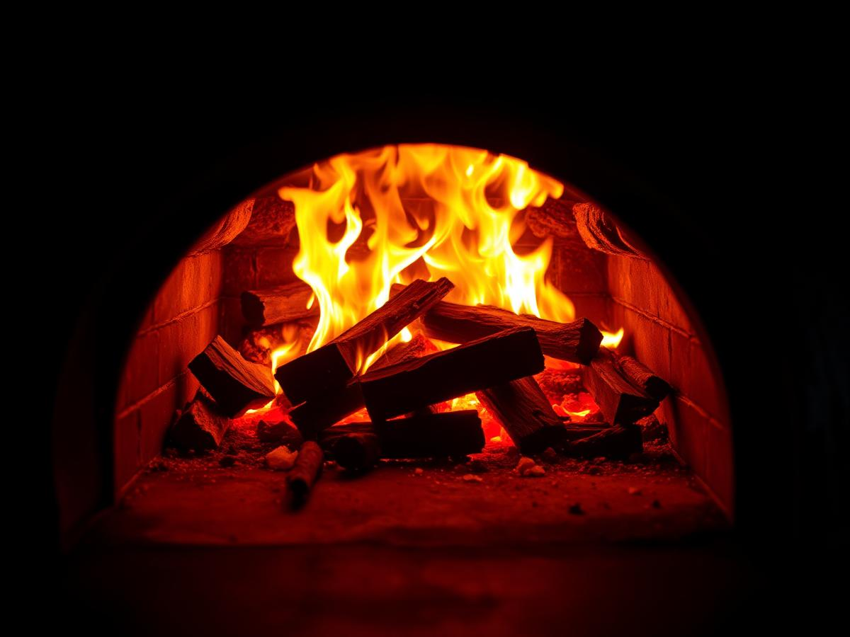 Forno a lenha aceso