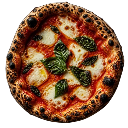 Pizza margherita a lenha